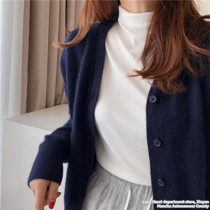 Jumpers & Cardigans |  Womens Navy Button Knit Cardigan Clothing Jumpers & Cardigans