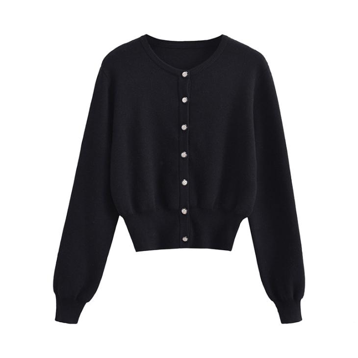 Jumpers & Cardigans |  Womens Navy Compact Knit Gold Button Cardigan Clothing Jumpers & Cardigans