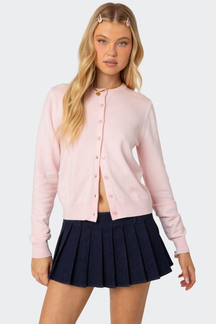 Jumpers & Cardigans |  Womens Pink Soft Knit Cardigan Clothing Jumpers & Cardigans