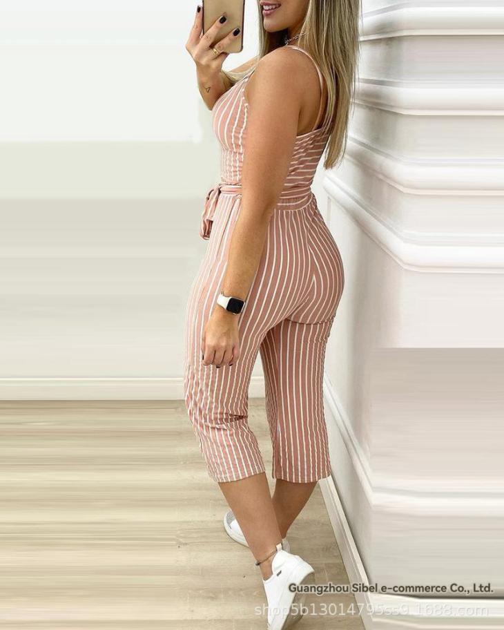 Jumpsuits & Playsuits |  Womens Apricot Stone Stripe Jumpsuit Clothing Jumpsuits & Playsuits