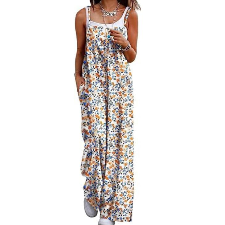 Jumpsuits & Playsuits |  Womens Blue Ruffle Strap Jumpsuit Clothing Jumpsuits & Playsuits