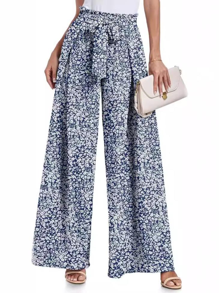 Jumpsuits & Playsuits |  Womens Mela Navy Ditsy Floral Tie Waist Crop Jumpsuit Clothing Jumpsuits & Playsuits