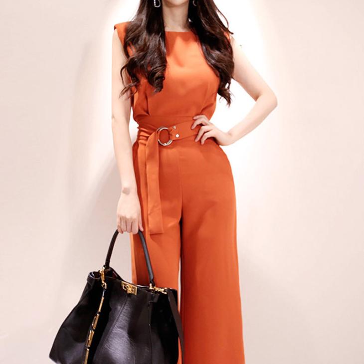 Jumpsuits & Playsuits |  Womens Orange Knot Jumpsuit Clothing Jumpsuits & Playsuits