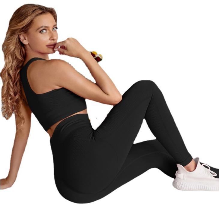 Leggings |  Womens Black Ribbed Leggings Clothing Leggings