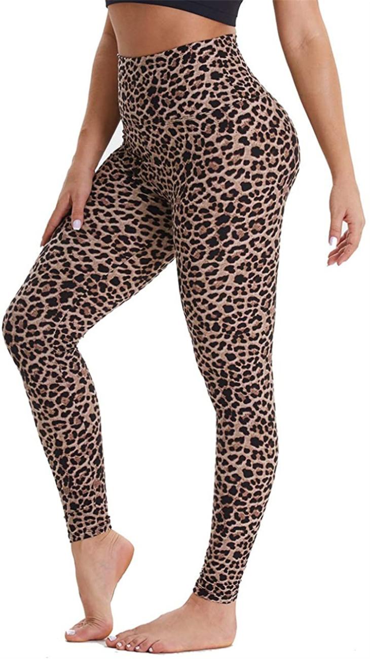 Leggings |  Womens Brown High-Waisted Leopard Print Leggings Clothing Leggings