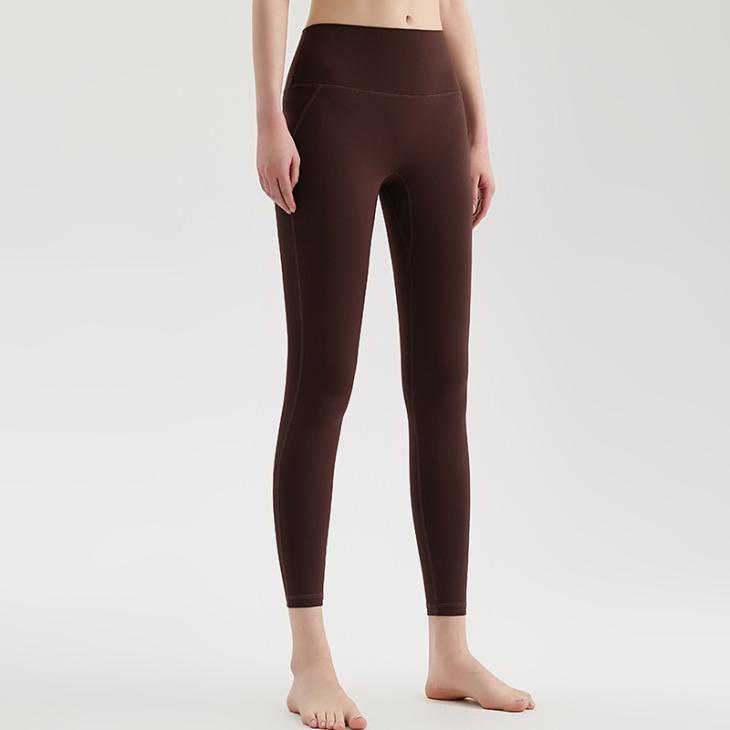 Leggings |  Womens Dark Brown Ribbed Seamless Leggings Clothing Leggings