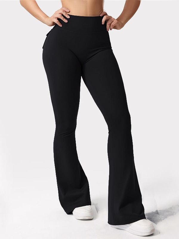 Leggings |  Womens Tall Black Ribbed Flared Leggings Clothing Leggings