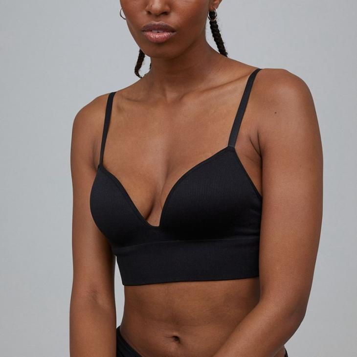 Lingerie |  Womens Black Seamless Non Wired Push Up Bra Clothing Lingerie