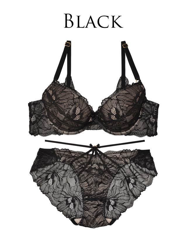 Lingerie |  Womens Dd+ Black Butterfly Lace Demi Padded Bra Clothing Lingerie