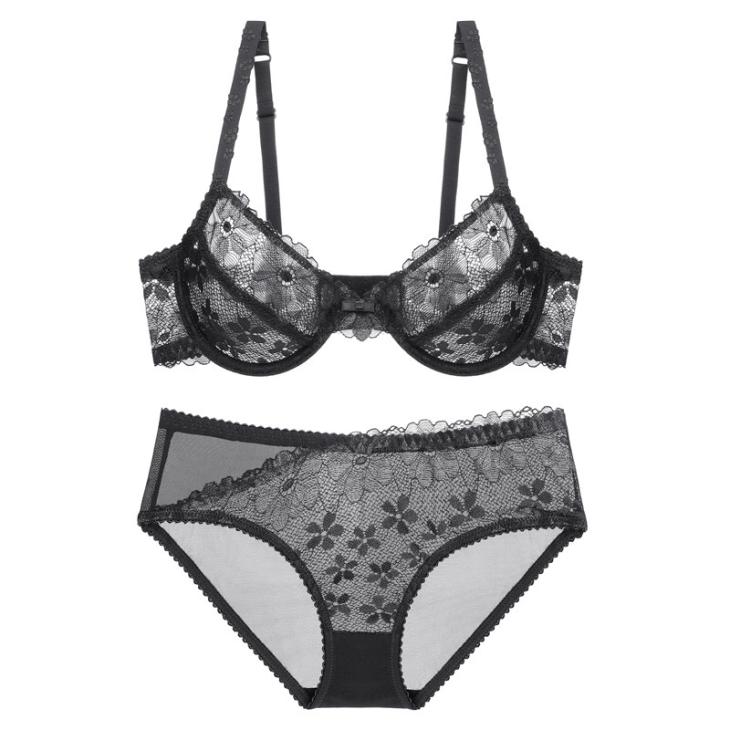 Lingerie |  Womens Dd+ Black Butterfly Lace Plunge Bra Clothing Lingerie