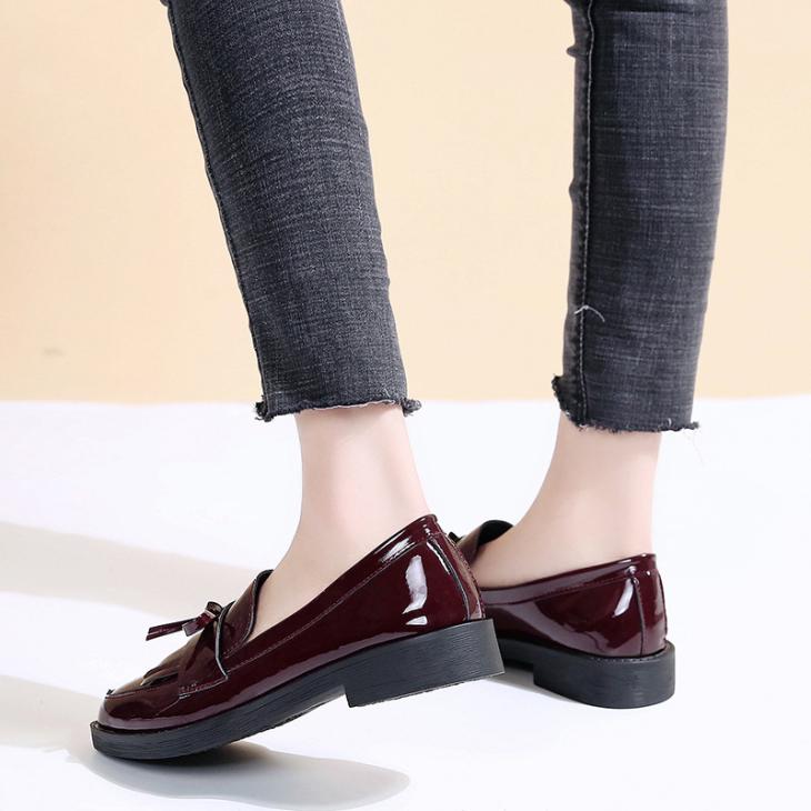 Loafers |  Womens Black Patent Tassel Trim Loafers Loafers Loafers