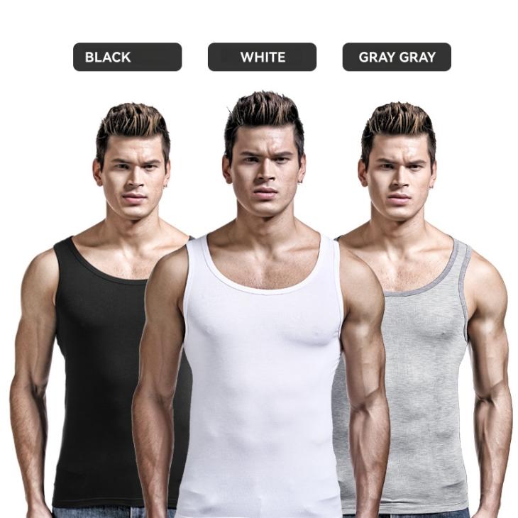 Lounge & Sports |  Mens Black Ribbed Jersey Muscle Fit Vest Basics Basics