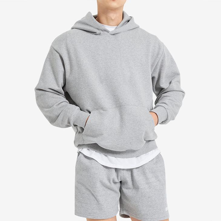 Lounge & Sports |  Mens Grey Marl Oversized Cotton Blend Hoodie Clothing Hoodies & Sweats