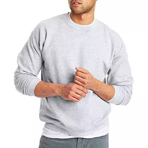 Lounge & Sports |  Mens Grey Marl Oversized Crew Neck Sweatshirt Clothing Hoodies & Sweats