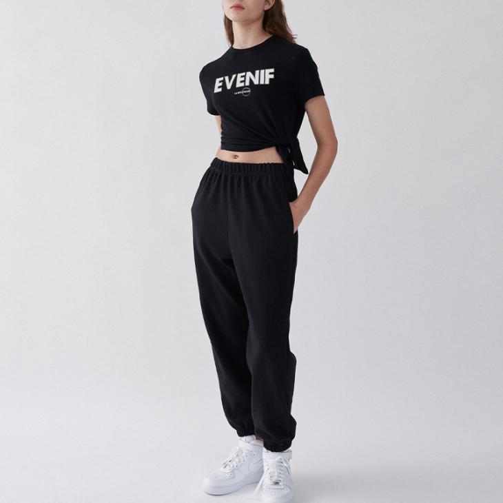 Lounge & Sports |  Womens Black Cotton-Blend Cuffed Joggers Clothing Lounge & Sports