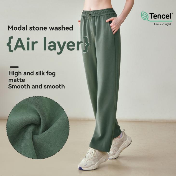 Lounge & Sports |  Womens Green Wide Leg Joggers Clothing Lounge & Sports