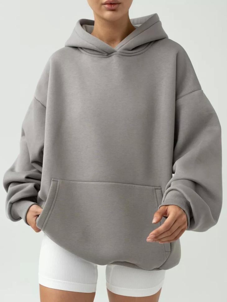 Lounge & Sports |  Womens Grey Acid Wash Cotton Blend Hoodie Clothing Hoodies & Sweatshirts