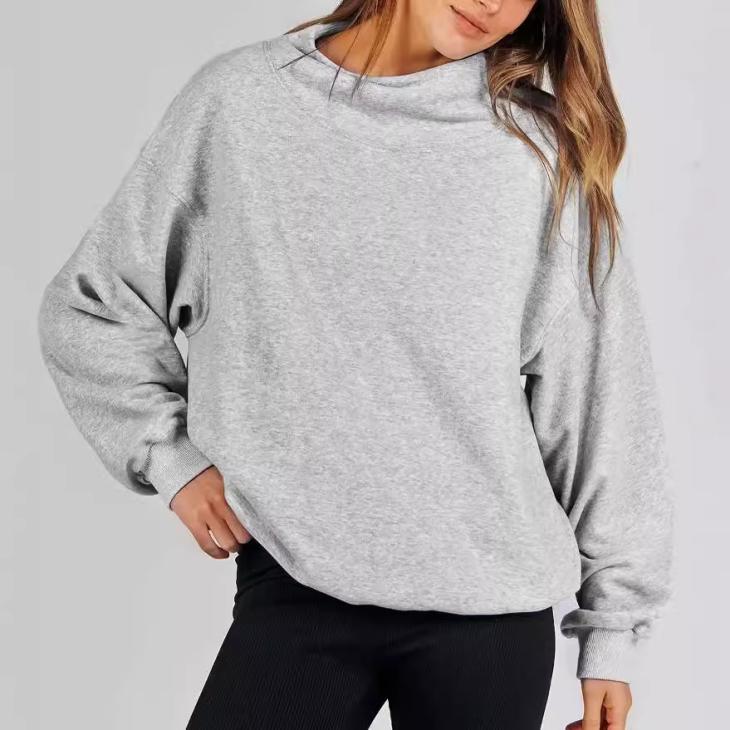 Lounge & Sports |  Womens Grey Split-Hem Oversized Sweatshirt Clothing Hoodies & Sweatshirts