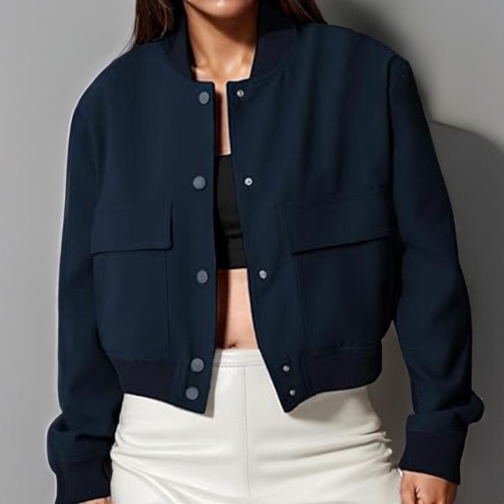 Lounge & Sports |  Womens Navy Brushed Bomber Jacket Clothing Lounge & Sports