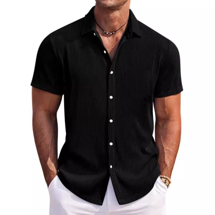 Muscle Fit |  Mens Navy Short Sleeve Muscle Fit Oxford Shirt Clothing Mens