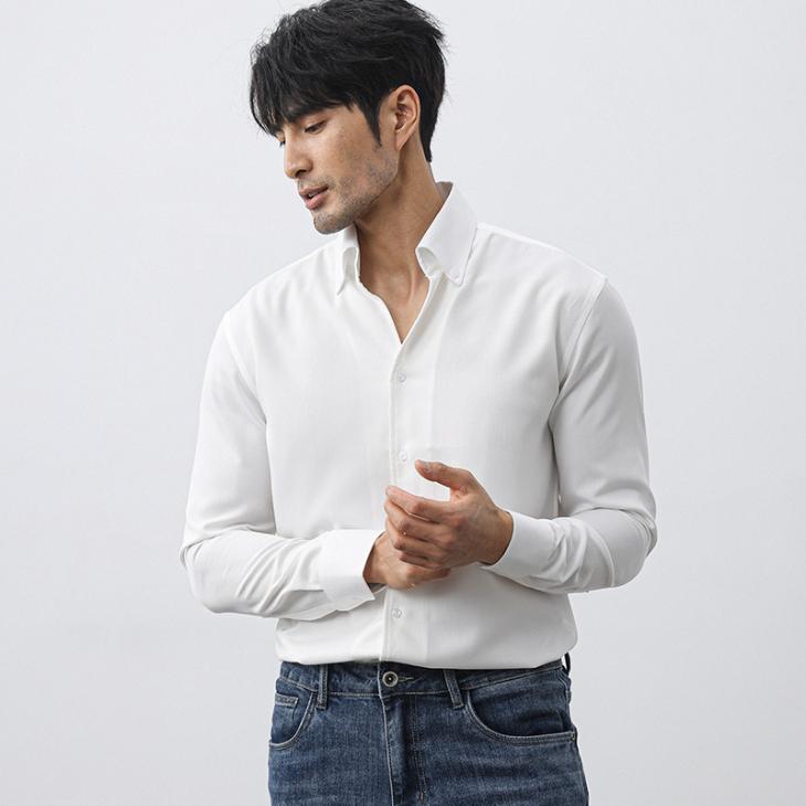 Muscle Fit |  Mens White Poplin Long Sleeve Muscle Fit Shirt Clothing Mens