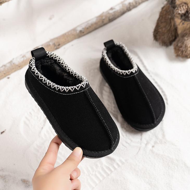 Nightwear |  Womens Black Suedette Embroidered Trim Slippers Clothing Nightwear