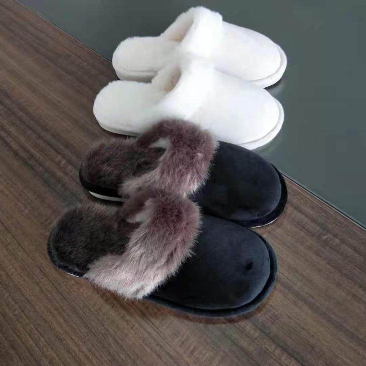 Nightwear |  Womens Black Suedette Faux Fur Trim Mule Slippers Clothing Nightwear