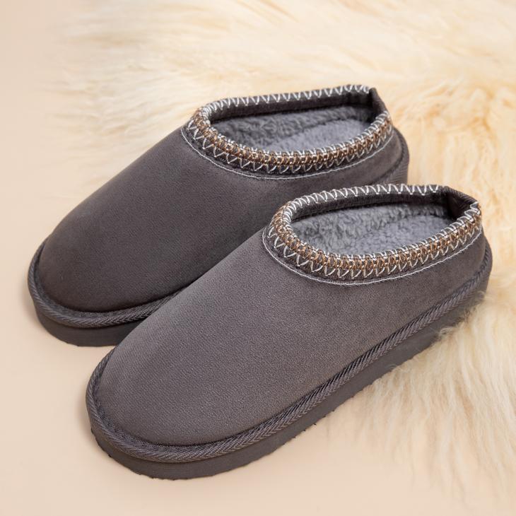 Nightwear |  Womens Black Woven Trim Faux Fur Lined Slippers Clothing Nightwear