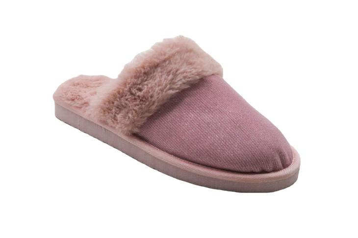 Nightwear |  Womens Lilac Suedette Faux Fur Trim Mule Slippers Clothing Nightwear