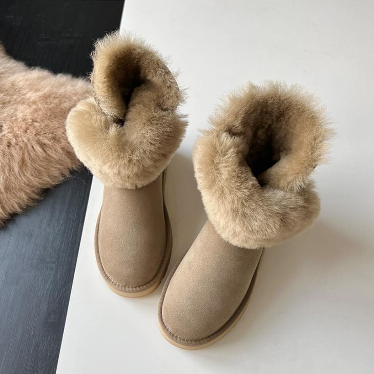 Nightwear |  Womens Off White Suedette Faux Fur Trim Slipper Boots Clothing Nightwear