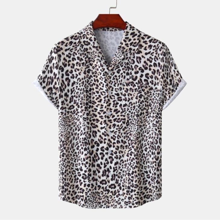 Shirts & Blouses |  Womens Brown Leopard Print Short Sleeved Shirt Clothing Shirts & Blouses