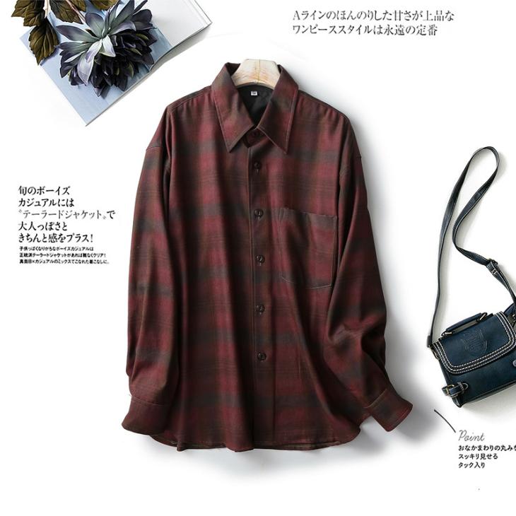 Shirts & Blouses |  Womens Burgundy Cotton Checked Oversized Shirt Clothing Shirts & Blouses