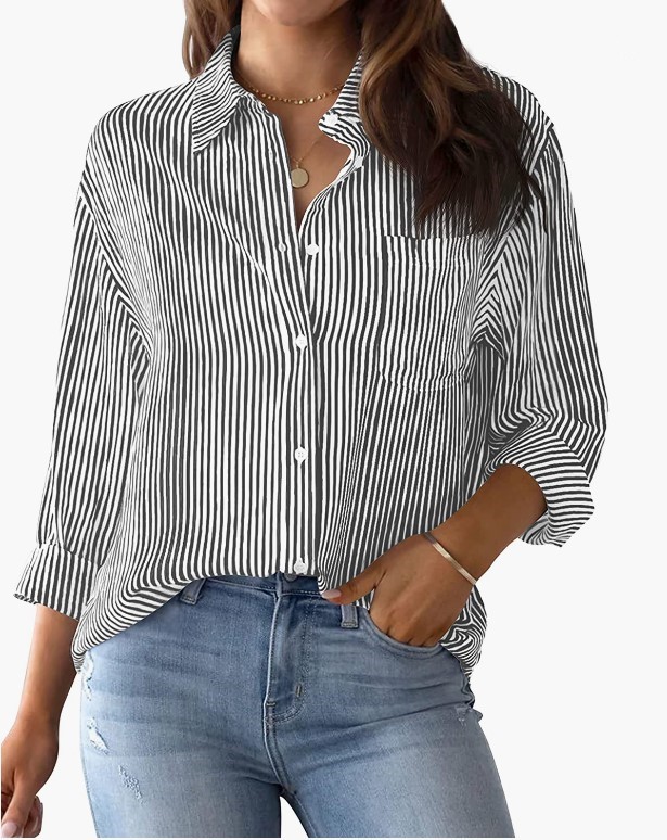 Shirts & Blouses |  Womens Camel Striped Cotton Oxford Shirt Clothing Shirts & Blouses