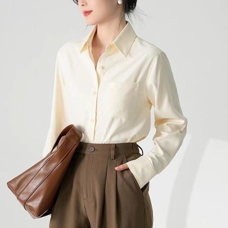 Shirts & Blouses |  Womens Cream Cotton Twill Oversized Shirt Clothing Shirts & Blouses