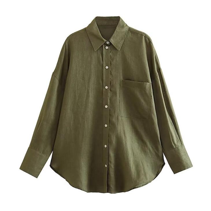 Shirts & Blouses |  Womens Khaki Relaxed Shirt Clothing Shirts & Blouses