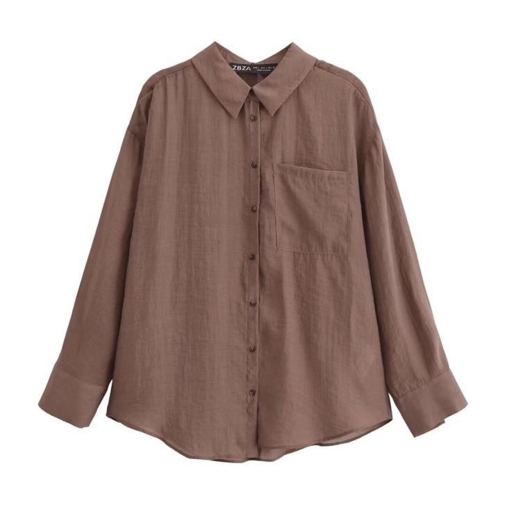 Shirts & Blouses |  Womens Light Brown Relaxed Shirt Clothing Shirts & Blouses