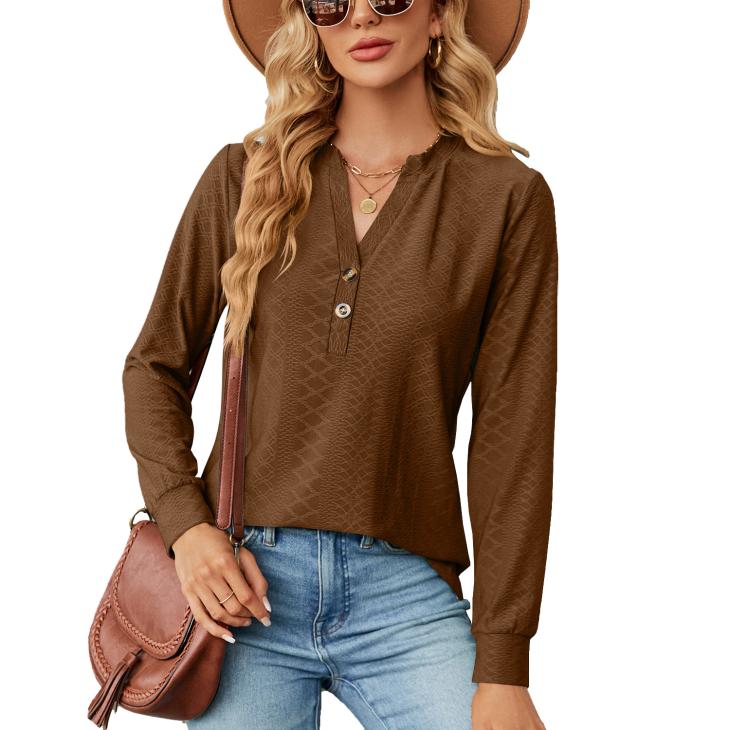 Shirts & Blouses |  Womens Long Sleeve V Neck Shirt Top Clothing Shirts & Blouses