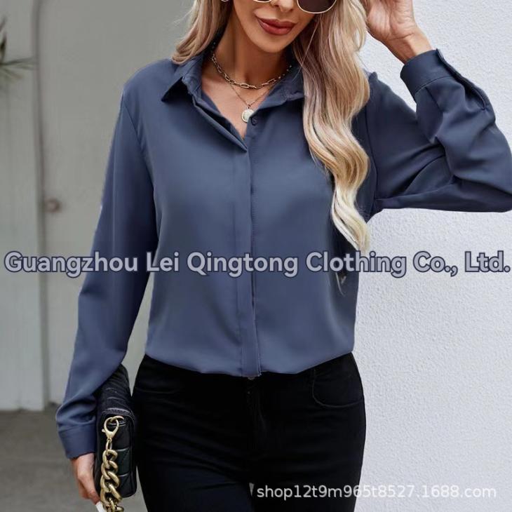 Shirts & Blouses |  Womens Pale Grey Long Sleeve Shirt Clothing Shirts & Blouses