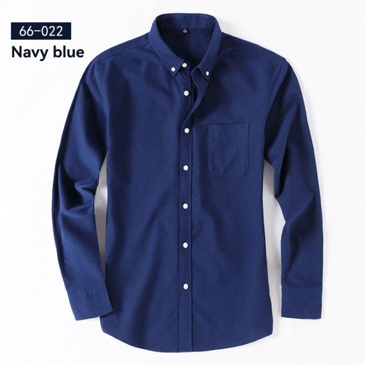 Shirts |  Mens Navy Cotton Long Sleeve Regular Fit Oxford Shirt Clothing Mens