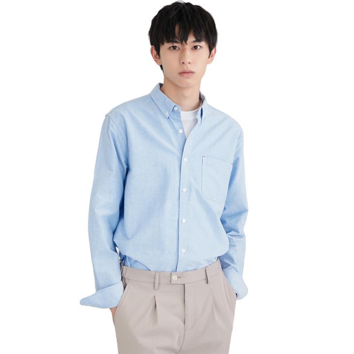 Shirts |  Mens Pale Blue Cotton Oxford Shirt Clothing Mens