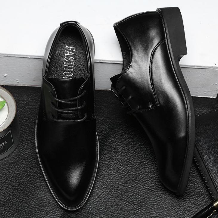 Shoes |  Mens Black Leather-Look Derby Shoes Mens Mens