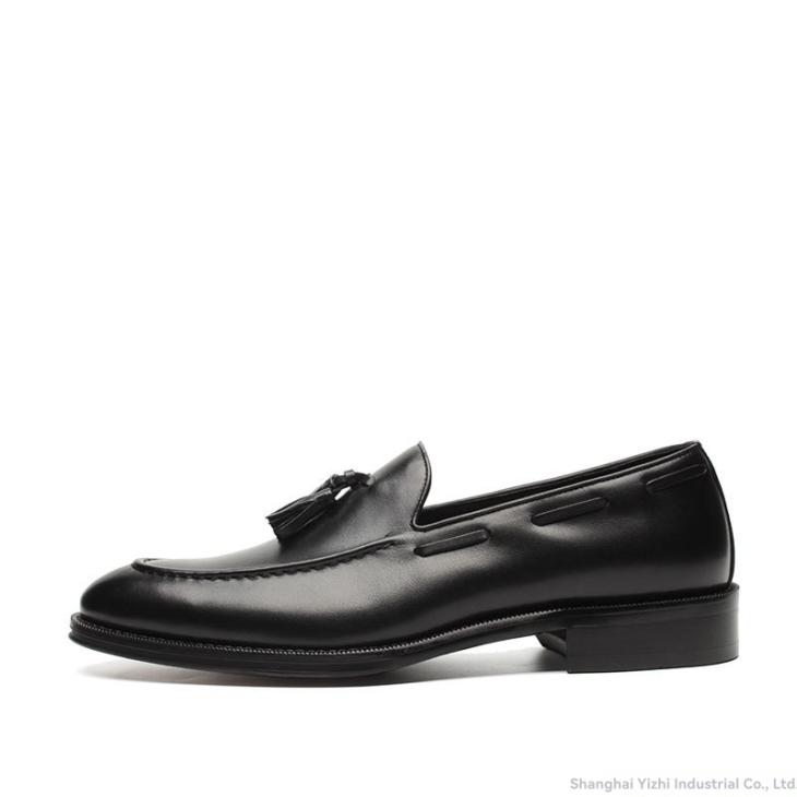 Shoes |  Mens Black Leather-Look Tassel Trim Loafers Mens Mens