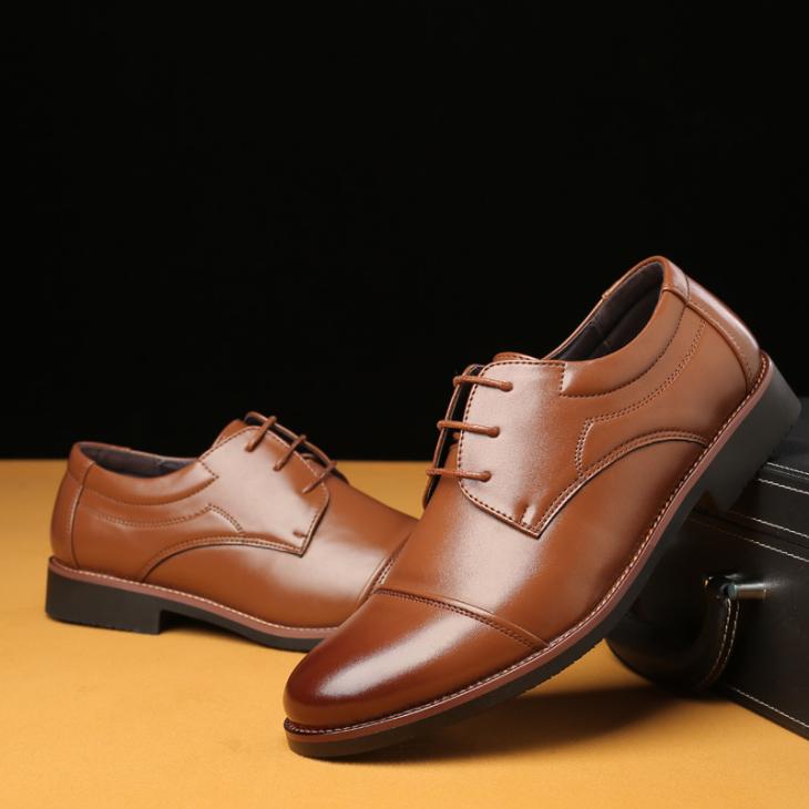 Shoes |  Mens Dark Brown Leather-Look Oxford Shoes Mens Mens