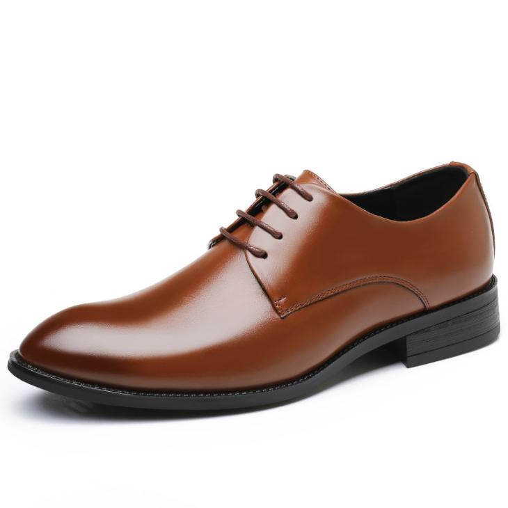 Shoes |  Mens Rust Leather-Look Derby Shoes Mens Mens