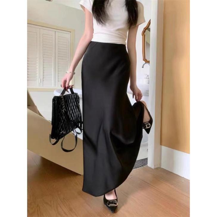 Skirts |  Womens Black Leather-Look Pencil Midi Skirt Clothing Skirts