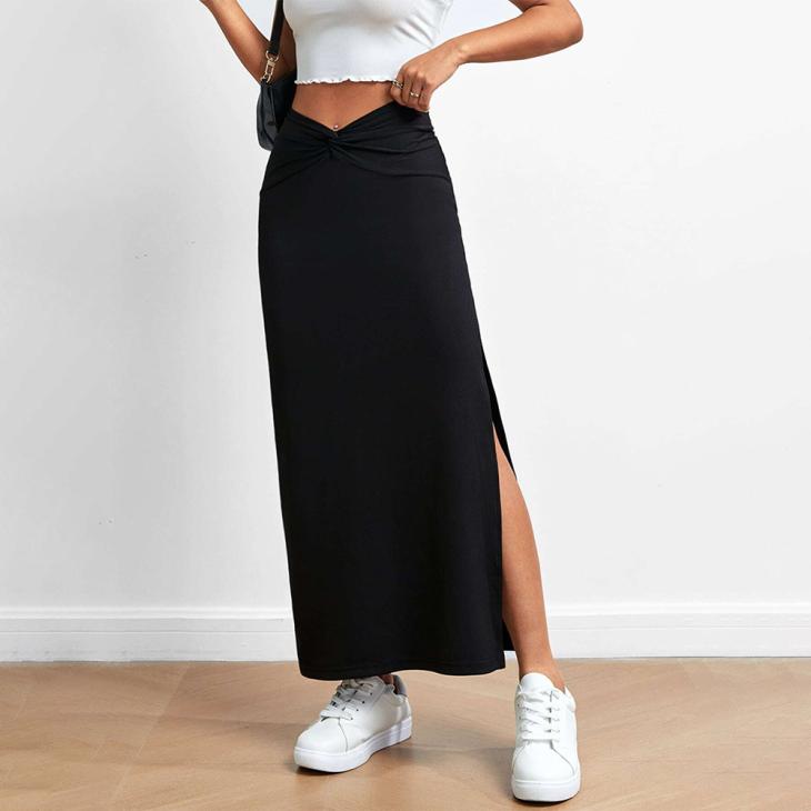 Skirts |  Womens Brown Knot Waist Maxi Skirt Clothing Going Out