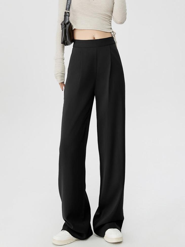 Suits & Tailoring |  Womens Black Elasticated Tailored Wide Leg Trousers Clothing Suits & Tailoring