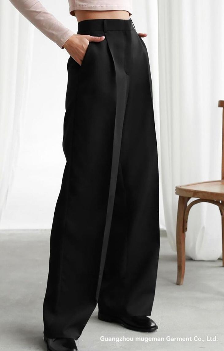 Suits & Tailoring |  Womens Black Pull On Wide Leg Tailored Trousers Clothing Suits & Tailoring