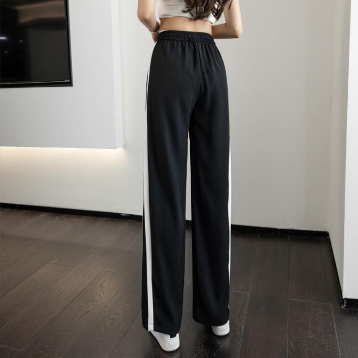 Suits & Tailoring |  Womens Black Stripe Wide Leg Tailored Joggers Clothing Suits & Tailoring