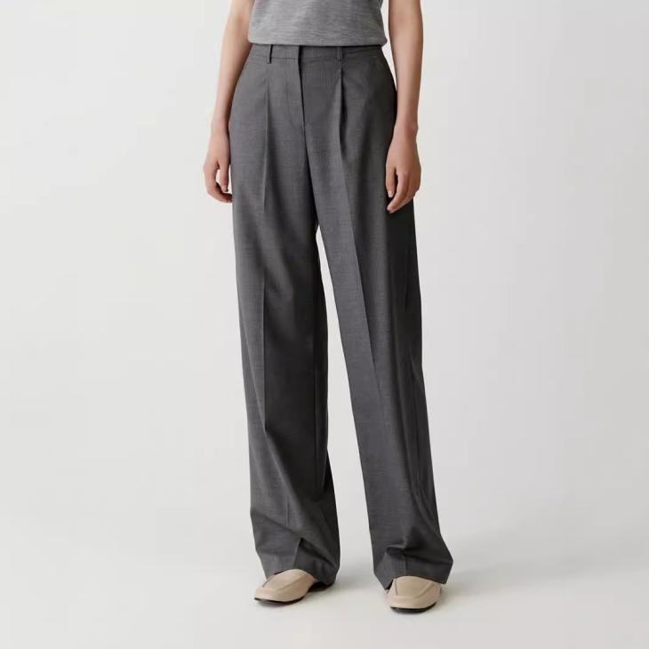 Suits & Tailoring |  Womens Dark Grey Pull On Wide Leg Tailored Trousers Clothing Suits & Tailoring